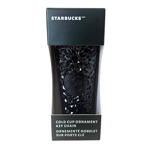 Starbucks 2024 Dark Navy Blue Gemstone Cold Cup Tumbler Keychain New & Sealed - Picture 1 of 5